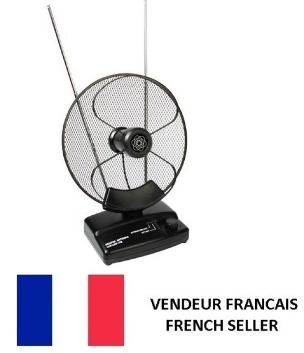 Parabolica antenna tv uhf vhf fm tv tnt antm4 28db amplificatore 220v uso interno 12v konig - 1