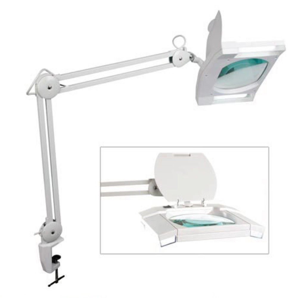 Ingrandimento 220v braccio lampada 2x9w bianco 3 diottrie morsa di tensione vtlamp3wn apparecchio di illuminazione velleman - 1