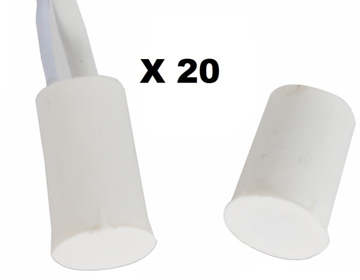 20 Contatto nf 11 millimetri filo bianco c30 rilevatore di apertura sensore magnetico per allarme jr  international - 1