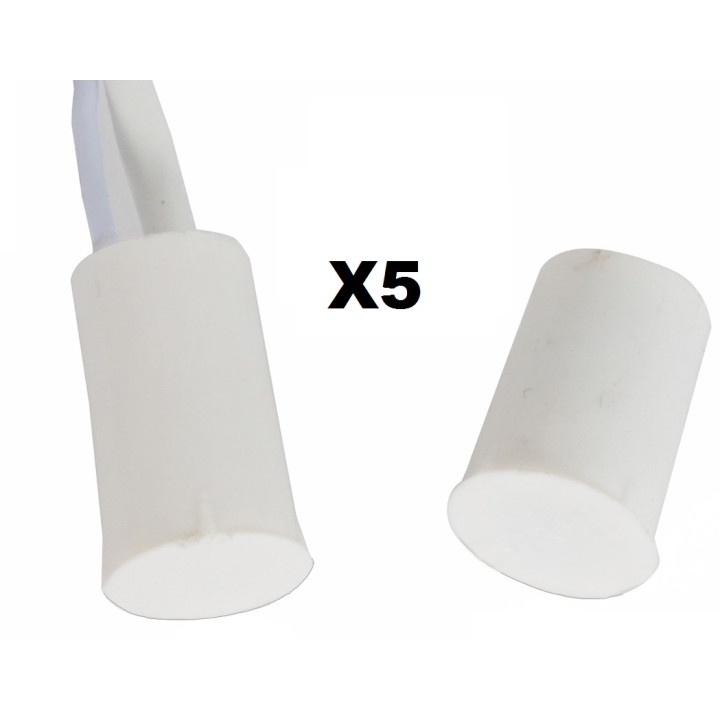 5 Contatto nf 11 millimetri filo bianco c30 rilevatore di apertura sensore magnetico per allarme jr international - 1
