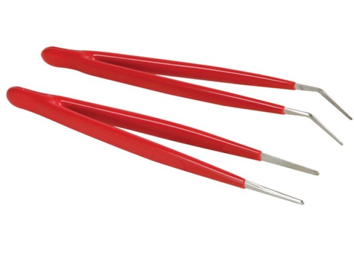 Set of flat tweezers and cubits vttw5 for precision work clockwork repair computers velleman - 1