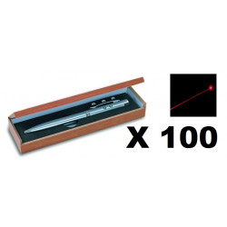 100 Laser kugelschreiber rot elektronische stechuhr holzgehause als geschenk 143.1651 strahl jr international - 1
