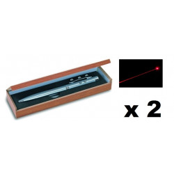 2 Penna a sfera rossa penna laser puntatore elettronica lazer fascio bianco lampada a led (3 in 1) 143,1651 jr international - 1