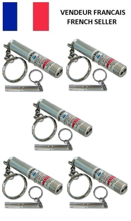 Packung mit 5 2 in 1 laserpointer taschenlampe rot weißes licht lazer 150m keyring jr international - 1