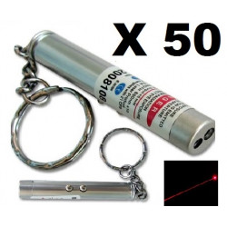 paquete de 50 2 en 1 puntero de láser rojo blanco bolsillo antorcha luz lazer 150m llavero jr international - 1