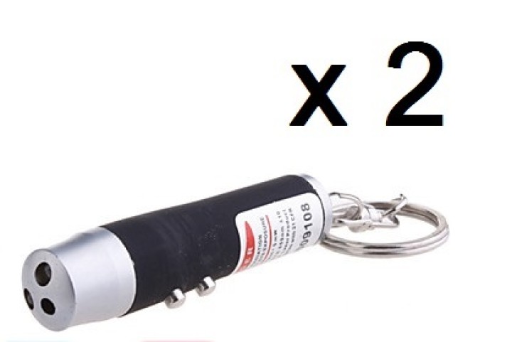 2 Laserpointer 3 in 1 schwarz pocket uv-lampe lichtstrahl, weiß taschenlampe rot 150m hama - 1