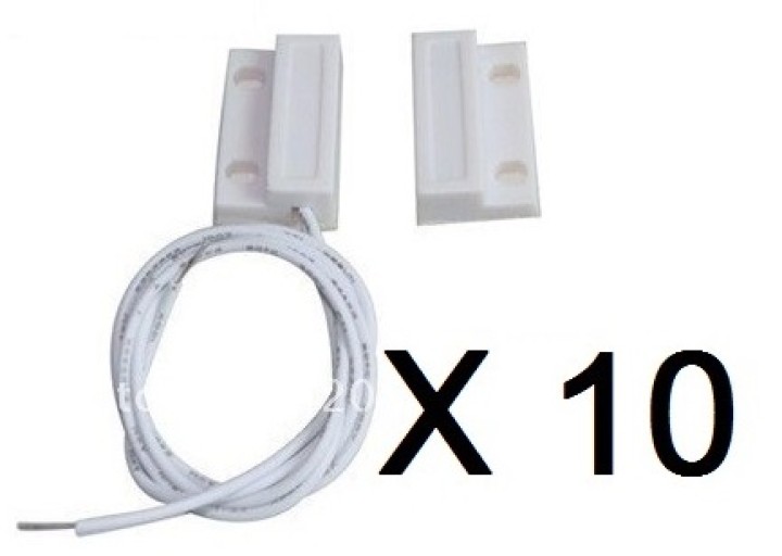 10 Contact nf protruding 23mm white magnetic detector opening 114ms sensor for alarm jr international - 1