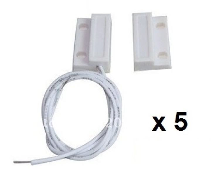 5 Contact nf protruding 23mm white magnetic detector opening 114ms sensor for alarm jr international - 1