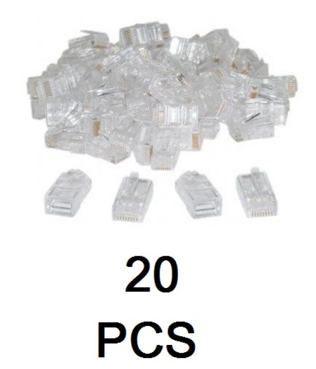 20 Spina rj45 8p 8c per rete spine telefoniche per reti telefoniche jr international - 1
