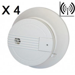 4 detectores humo electrónico 9v buzzer sin hilo 433mhz alarma radio hf alarma electrónico sin hilo idk - 1