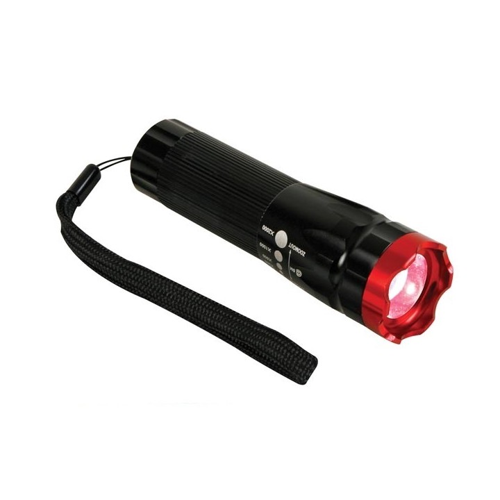 Compact hand torch  3 watt cree led alumimium power torch efl16 velleman - 1