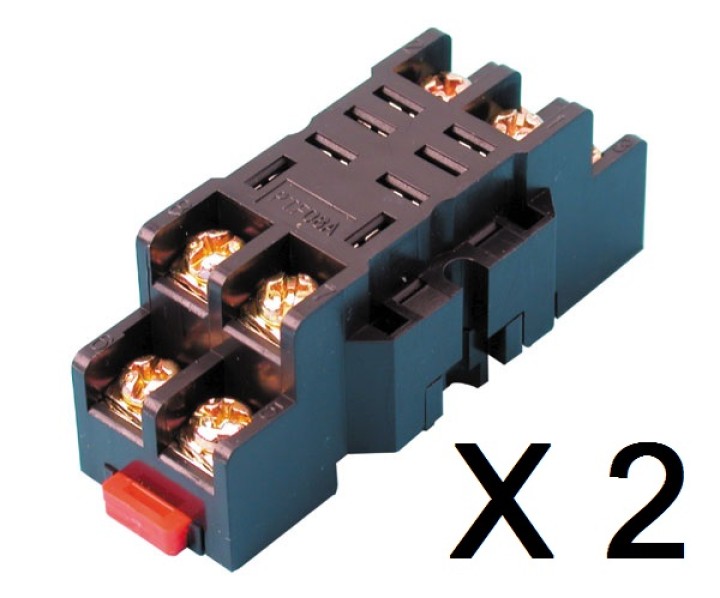 2 Supporto per rele' temporizzato rl12, rl220 (8 pins 10a) so8p base d'incastro appoggio relé temporizzato omron - 1