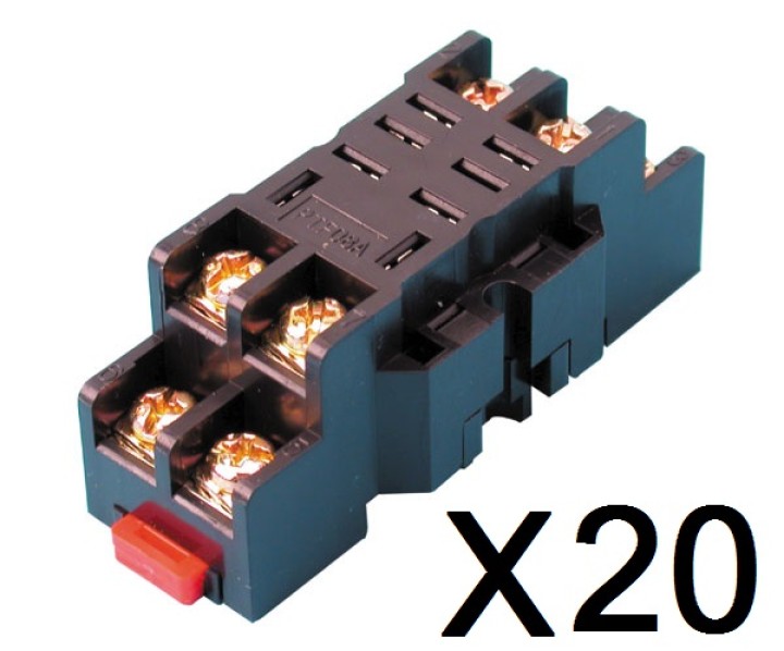 20 Supporto per rele' temporizzato rl12, rl220 (8 pins 10a) so8p base d'incastro appoggio relé temporizzato omron - 1