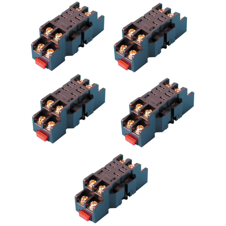 5 Supporto per rele' temporizzato rl12, rl220 (8 pins 10a) so8p base d'incastro appoggio relé temporizzato omron - 1