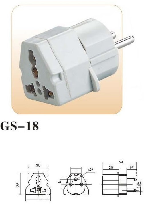 Adattatore presa europesa verso presa inglese adattatori viaggi 16a 250vca convertitore adattatore converter sconosciuto - 2