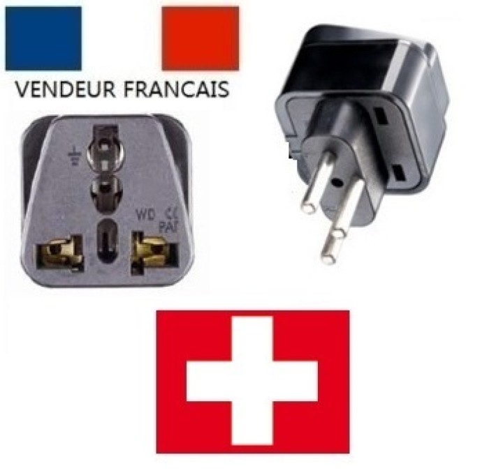 Enchufe adaptador suizo con tierra para ir a Liechtenstein jordan Madagascar Rwanda jr international - 1
