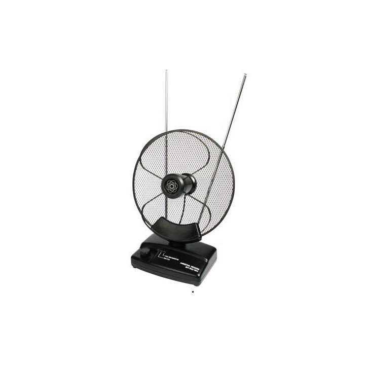 Parabolica antenna tv uhf vhf fm tv tnt antm4 28db amplificatore 220v uso interno 12v jr international - 2