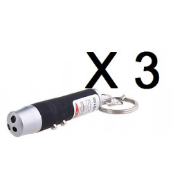 3 Puntatore laser nero 3 in 1 pocket lampada uv fascio di luce bianca torcia 150m rosso jr international - 1