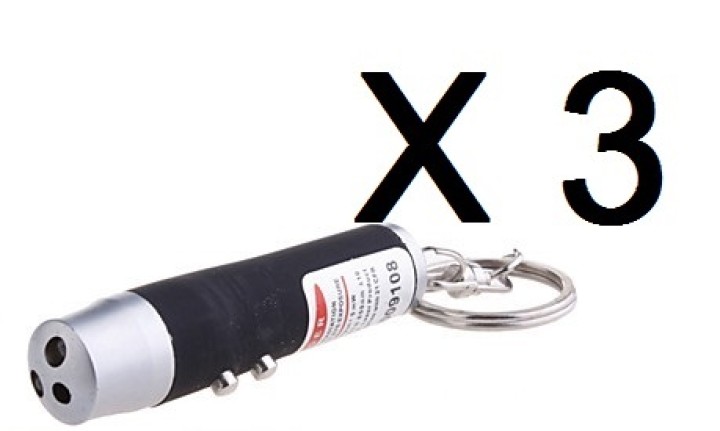 3 Laser pointer black 3 in 1 pocket uv lamp beam white light torch red 150m jr international - 1