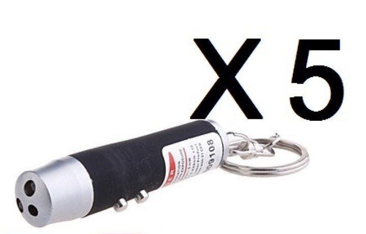 5 Laser pointer black 3 in 1 pocket uv lamp beam white light torch red 150m jr international - 1