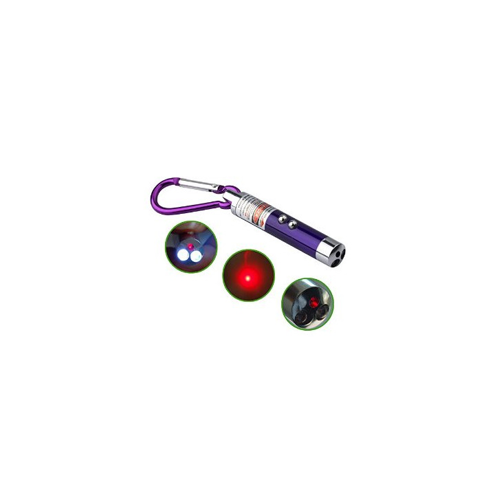 5 Laser pointer black 3 in 1 pocket uv lamp beam white light torch red 150m jr international - 1
