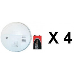 4 rivelatore fumo elettronico 9vcc + buzzer (lx98) detettore allarme elettronico incendio autonomo jr international - 1