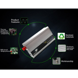 Modified sine wave power inverter 1000w 24vdc in 230vac out pin earth jr international - 9