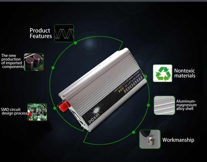 Sinusahnlicher wechselrichter 600w 24vdc eingang 230vac ausgang 24v 210v 220v 230v 240v schutzkontakt (franzosisches system) sof