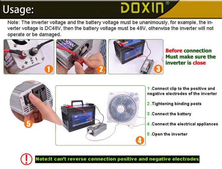 WATT 1500W DC 24V bis 220V AC Power Inverter Portable Car Charger Spannungswandler 24V bis 220V Transformer jr international - 1
