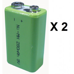 2 Bateria recargable 8.4vcc 200ma (nickel metal hibrido) pilas secas pila seca baterias recargables acumuladores energizer - 1