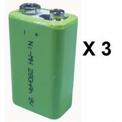 3 Batteria ricaricabile ibrida ni metallo 8.4vcc 200ma pile ricaricabili batterie da ricaricare velleman - 1