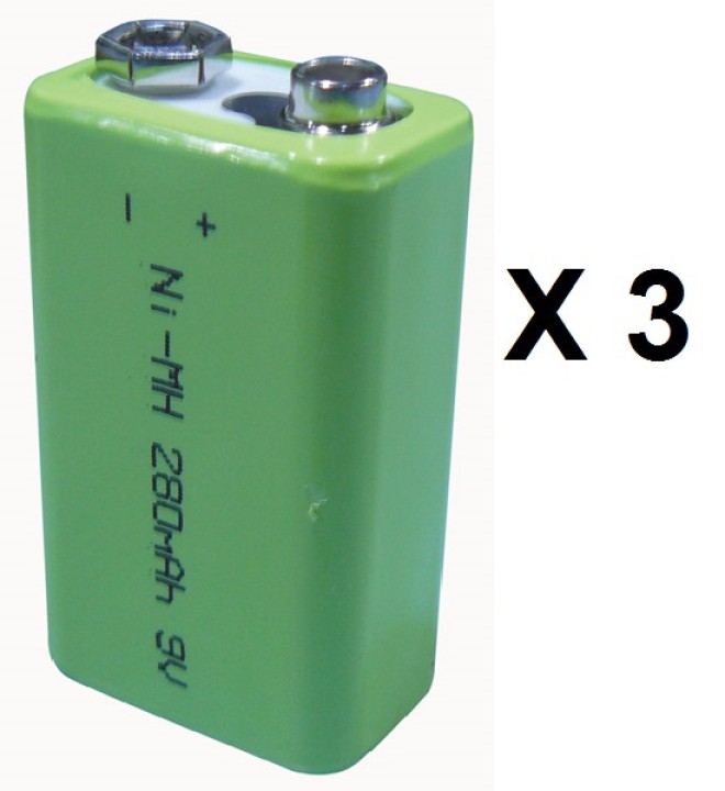 3 Batteria ricaricabile ibrida ni metallo 8.4vcc 200ma pile ricaricabili batterie da ricaricare velleman - 1