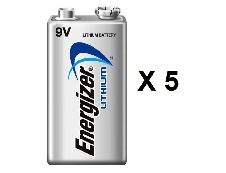5 Pila 9vcc litio energizer l522 750mah em9v energizer - 2