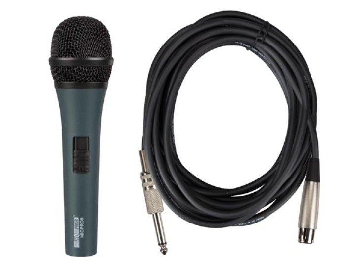 Professionelle dynamische Mikrofonkabel 4.5m schwarze Aktentasche mit micpro9 velleman - 2