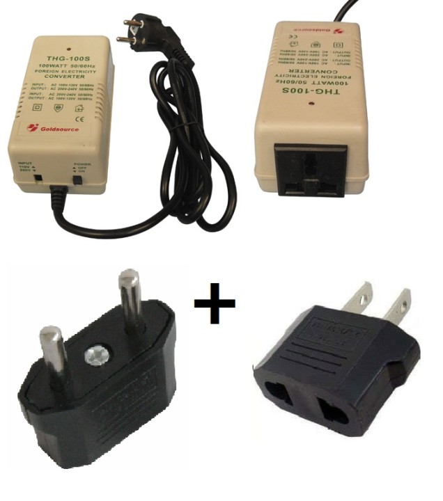 Spannungswandler 220 110vac 100w 220 110 220v 110v + 2 Adapter jr international - 1