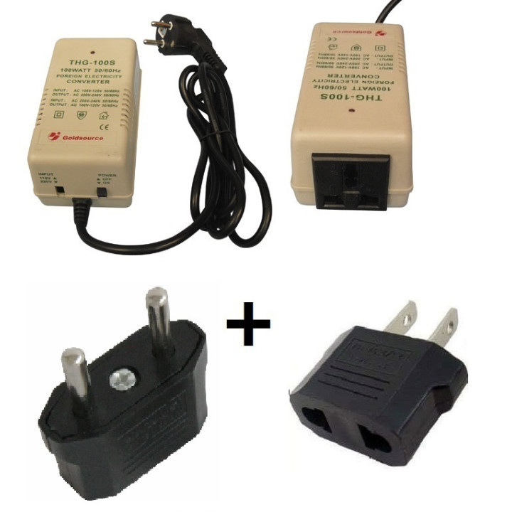 Spannungswandler 220 110vac 100w 220 110 220v 110v + 2 Adapter jr international - 2