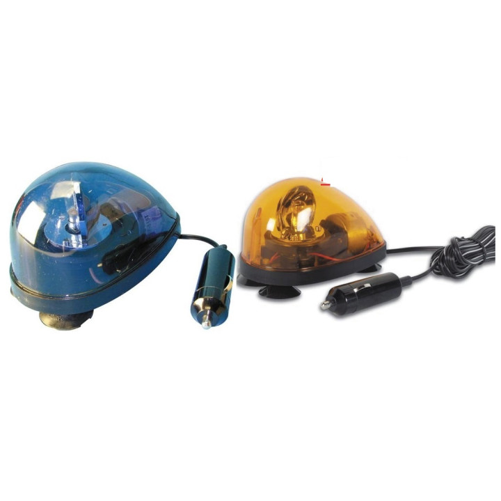 2 Suction pads fixing rotating light 12vdc 5w amber rotating light car magnetic light mount rotating light 1 blue and 1 orange j