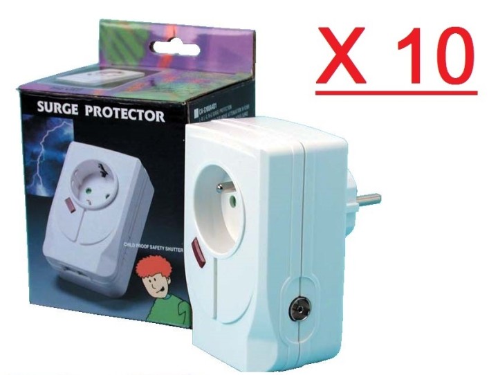 10 Pararrayos con clavija 220vca + filtro + tv supresores de sobretensión pararrayos, protección contra sobretensiones jr intern