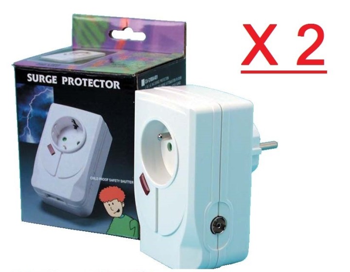 2 Pararrayos con clavija 220vca + filtro + tv supresores de sobretensión pararrayos, protección contra sobretensiones jr interna