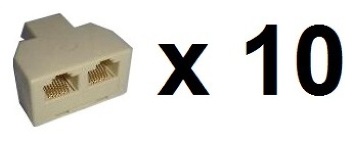 10 Adapter rj45 buchse / buchse 2xrj45 modularen ethernet-splitter jr international - 1