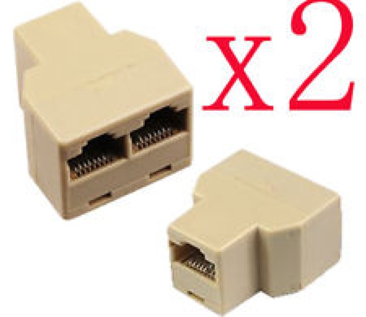 2 Adapter rj45 buchse / buchse 2xrj45 modularen ethernet-splitter jr international - 1