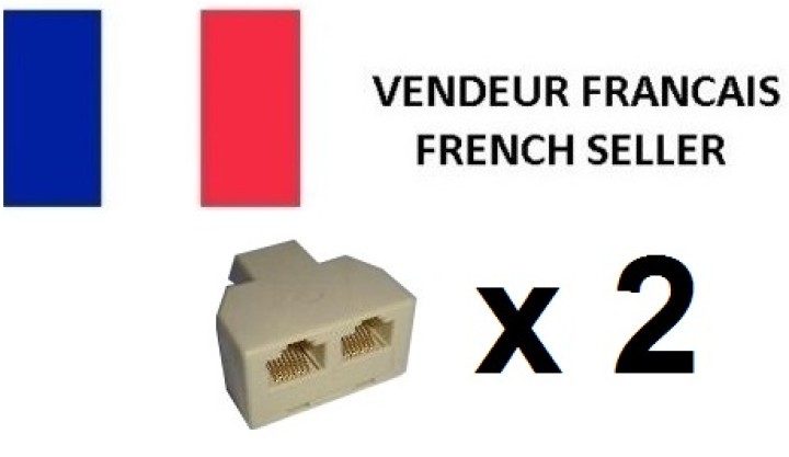 2 Adaptador rj45 hembra 2xrj45 hembra desdoblador modular ethernet jr international - 1