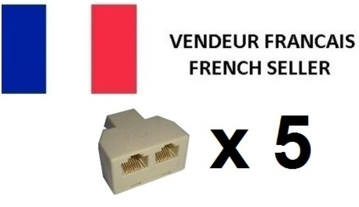 5 Adaptador rj45 hembra 2xrj45 hembra desdoblador modular ethernet jr international - 1