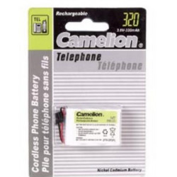 Accumulatore nicd per telefono senza filo 3.6v 320mah (spina universale) t301c accumulatori batterie nicd per telefoni senza fil