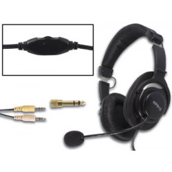 Digital stereo headset con microfono è compatibile telefono centralino telefonia audio pc velleman - 1