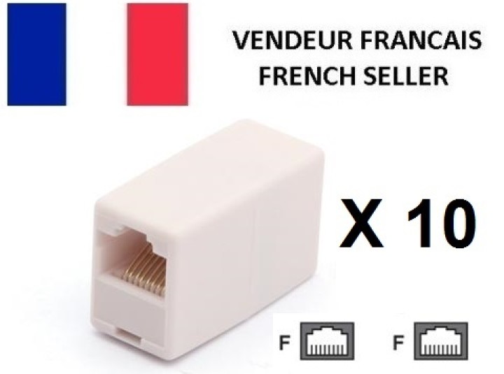 10 Acoplador de cable modular con conexiones rj45. jr international - 2