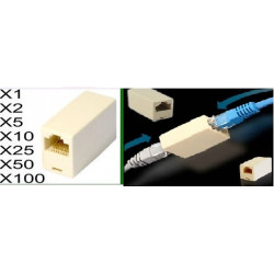 100 Acoplador de cable modular con conexiones rj45. jr international - 1