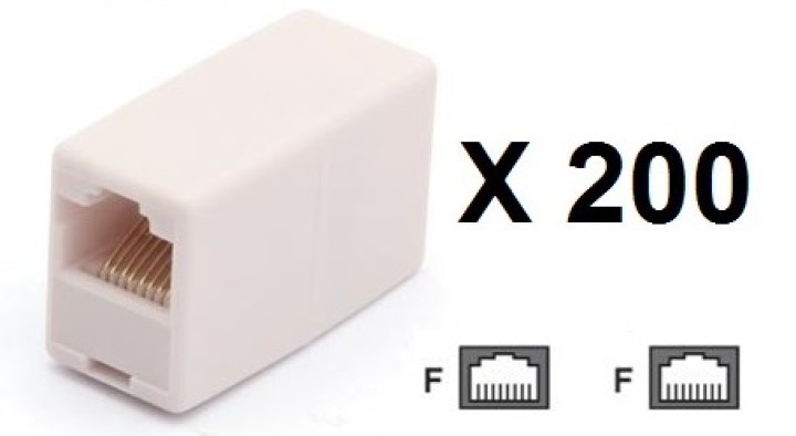 200 Acoplador de cable modular con conexiones rj45. jr international - 1