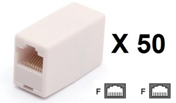 50 Acoplador de cable modular con conexiones rj45. jr international - 1