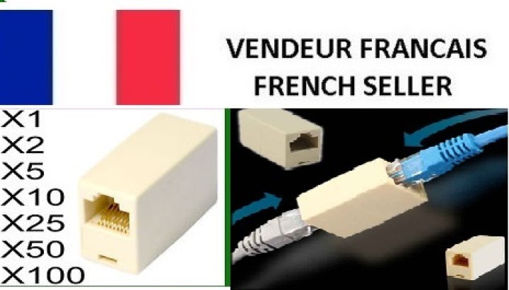 50 Acoplador de cable modular con conexiones rj45. jr international - 1